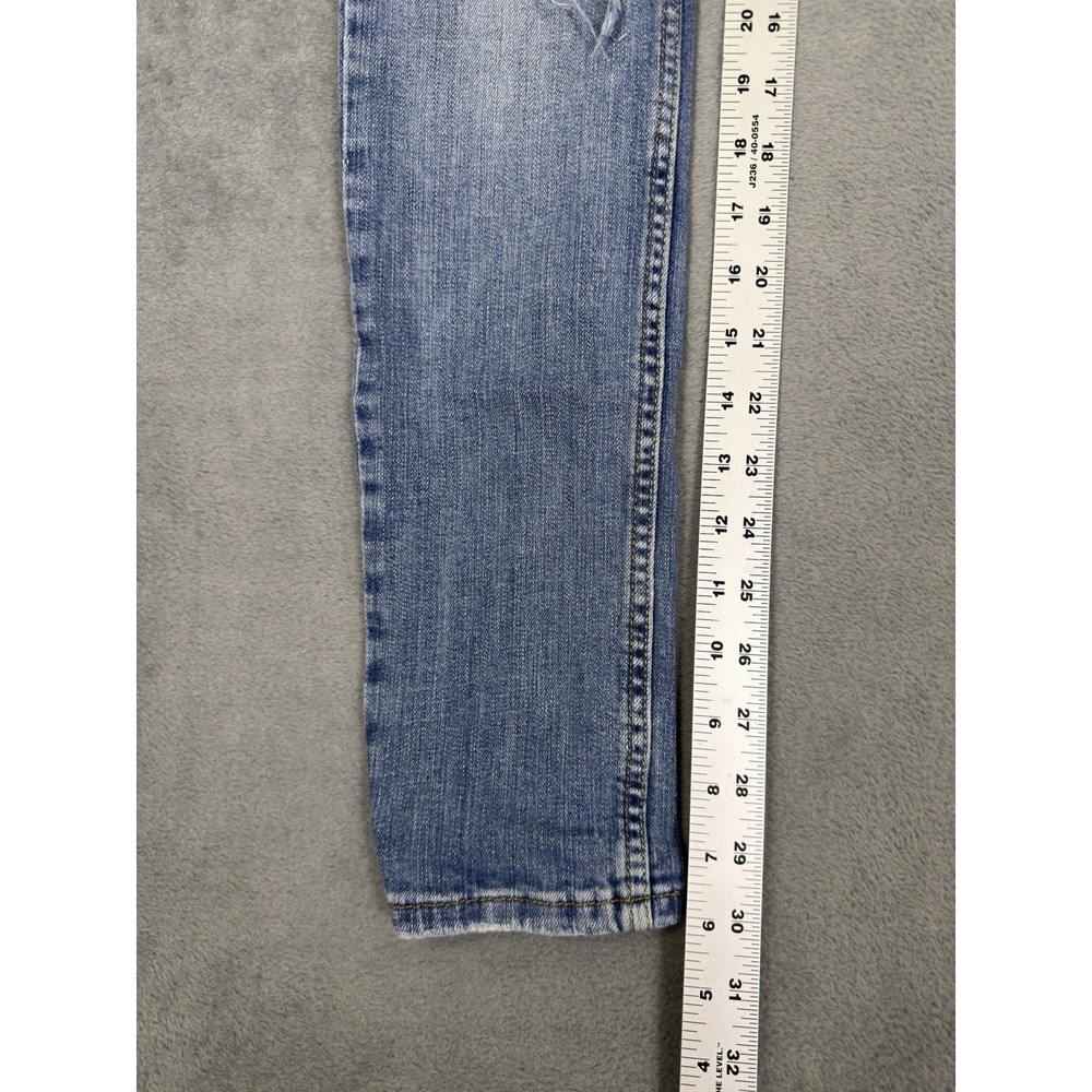 Levis Jeans Womens 1 Blue Light Wash Distressed Denim 524 Too Superlow Skinny - Picture 5 of 10